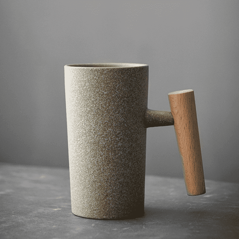 Japanese Style Stone Mug by Cristian Moretti - Cristian Moretti