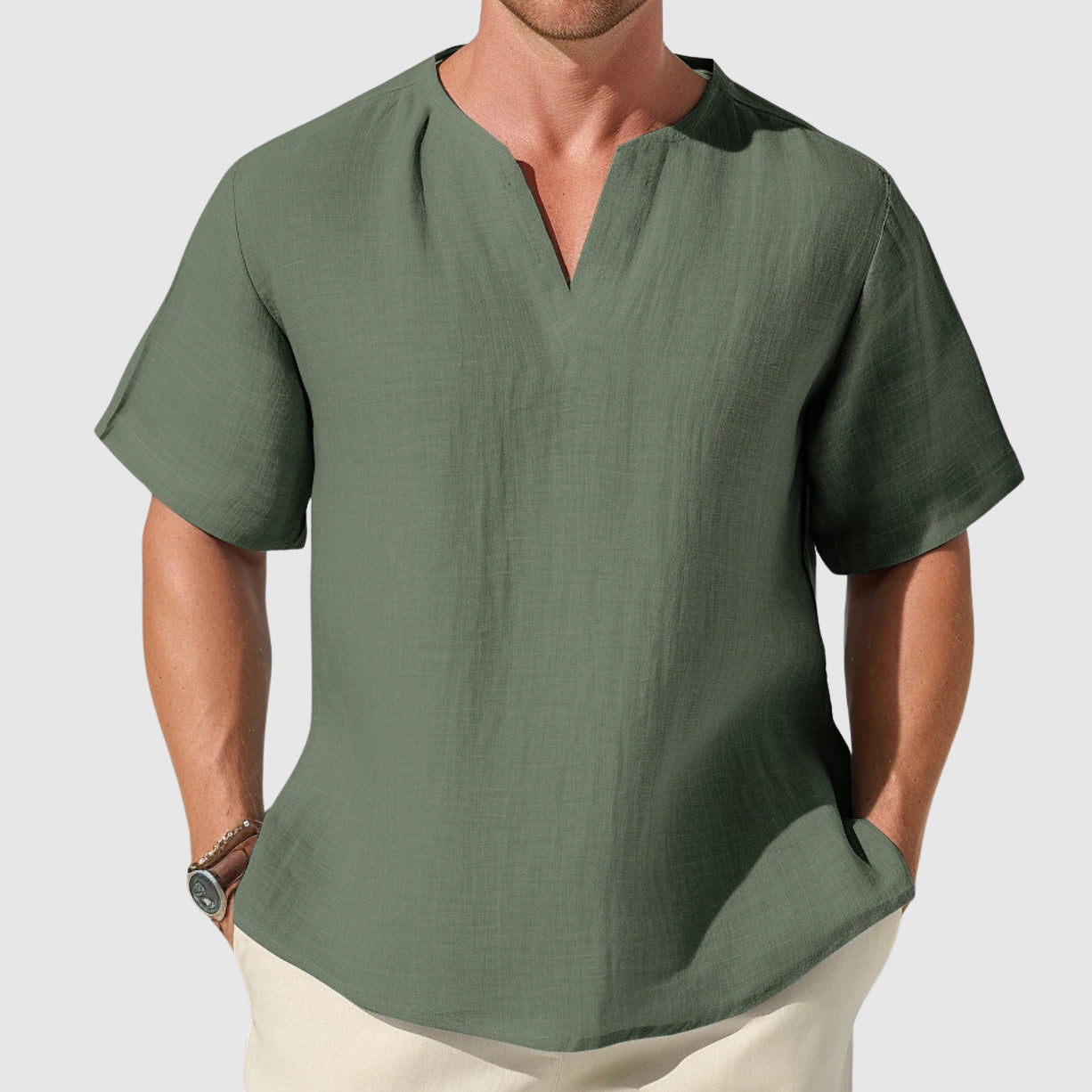 "Coastal Drift" Cotton Shirt - Cristian Moretti