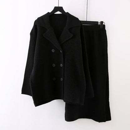 Liscio Duo – Ribbed Knit Cardigan & Trousers Set