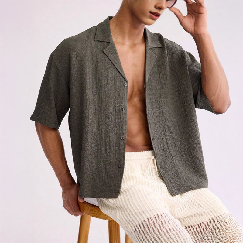 "Évora" Textured Camp Shirt - Cristian Moretti