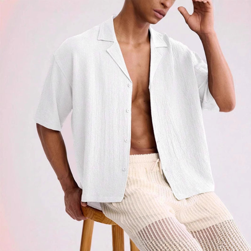 "Évora" Textured Camp Shirt - Cristian Moretti