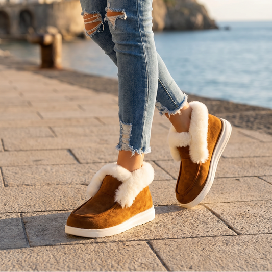 "Fuzzy Bliss" Vegan Suede & Fur Sneakers