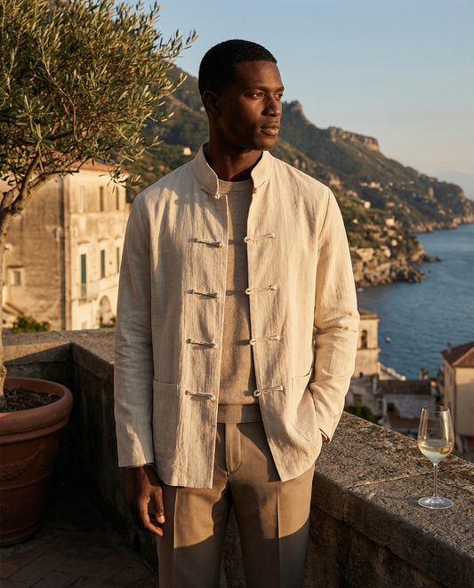 "The Samurai" Japanese Style Linen Shirt - by Cristian Moretti - Cristian Moretti