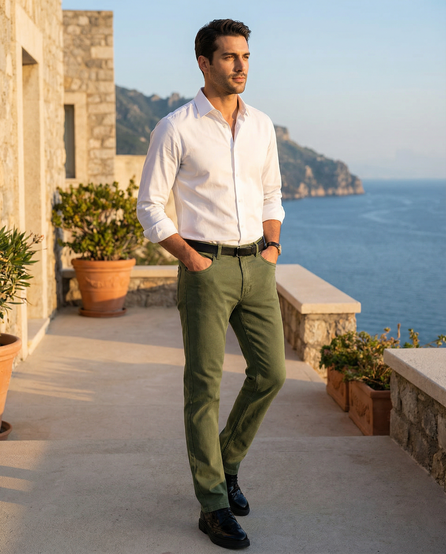 “Cinque” -  Slim Fit Cotton Jeans - by Cristian Moretti - Cristian Moretti