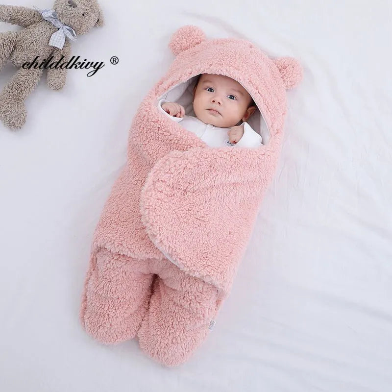 Newborn Baby Sleeping Bags Soft Baby Wrap Blankets Bedding Envelope For Newborn Thicken Fleece Infant Sleepsack 0-6 Months - Cristian Moretti