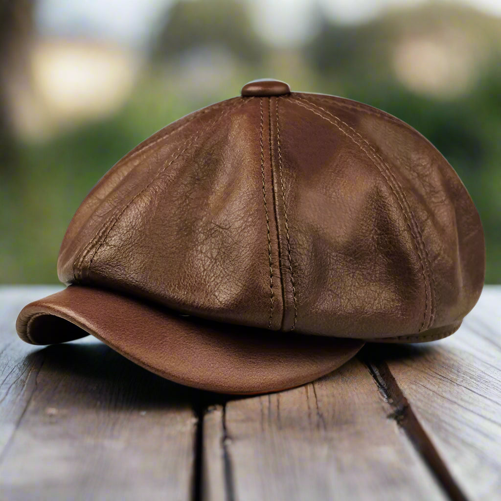 "Montgomery" Leather Cap