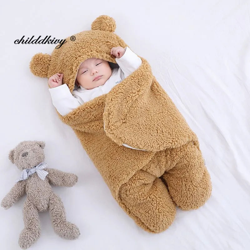 Newborn Baby Sleeping Bags Soft Baby Wrap Blankets Bedding Envelope For Newborn Thicken Fleece Infant Sleepsack 0-6 Months - Cristian Moretti
