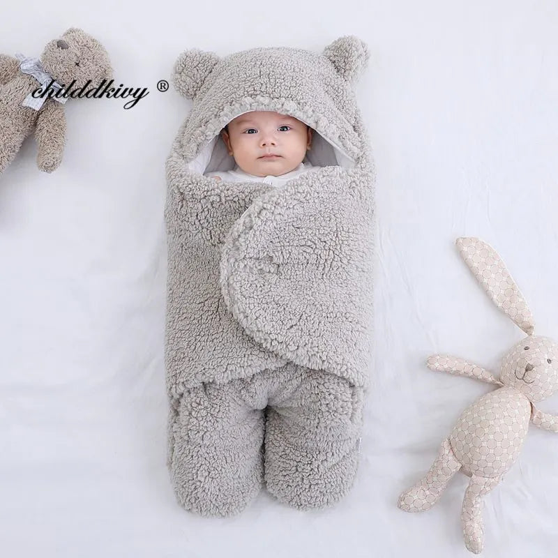 Newborn Baby Sleeping Bags Soft Baby Wrap Blankets Bedding Envelope For Newborn Thicken Fleece Infant Sleepsack 0-6 Months - Cristian Moretti