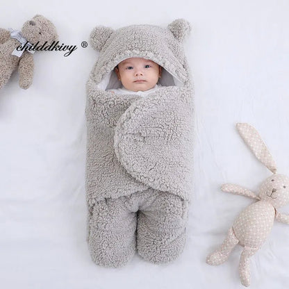 Newborn Baby Sleeping Bags Soft Baby Wrap Blankets Bedding Envelope For Newborn Thicken Fleece Infant Sleepsack 0-6 Months - Cristian Moretti