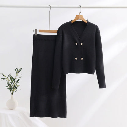 Selva Luna – Ribbed Knit Cardigan & Skirt Set