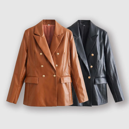 Ducale Oro – Double-Breasted Leather Blazer