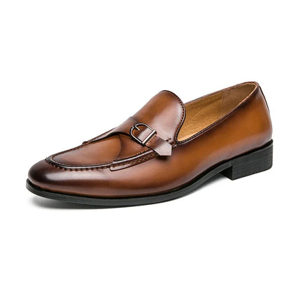 "Marco Bellini" Leather Buckle Loafers