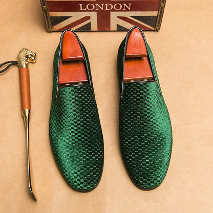 "Vittorio" Woven Velvet Loafers