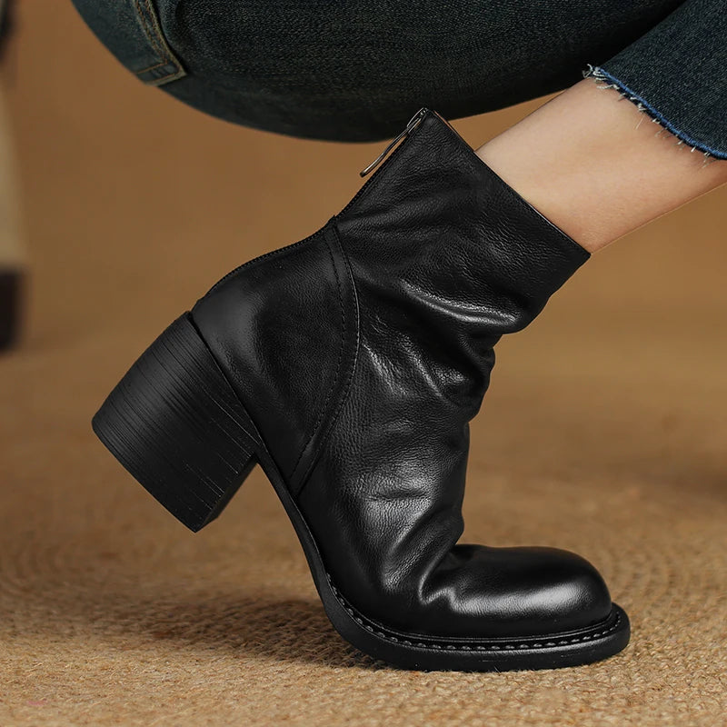 "Liliana" Leather Ankle Boots