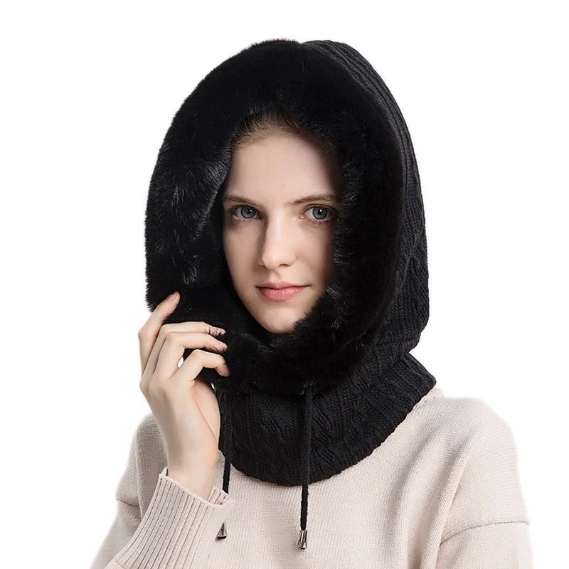 "Polar Embrace" Knitted Hood