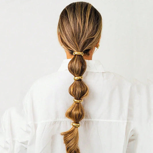 "Golden Bubble" Hair Rings
