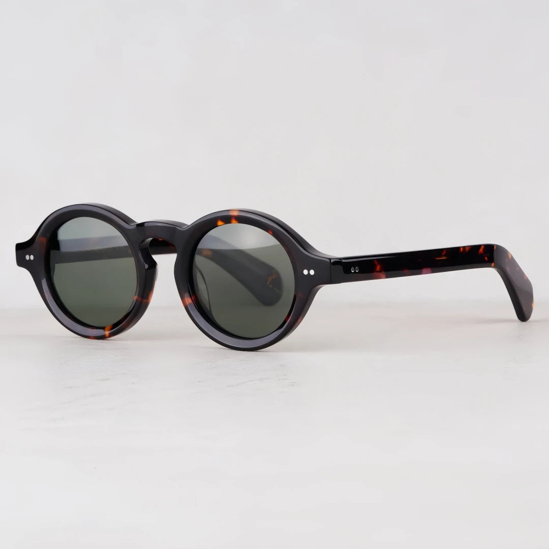 Luxury Fashion Trend Vintage Sunglasses FOYGEL Solid Thick Acetate UV400 Polarized Retro Round Frog's Eye Style Original Quality