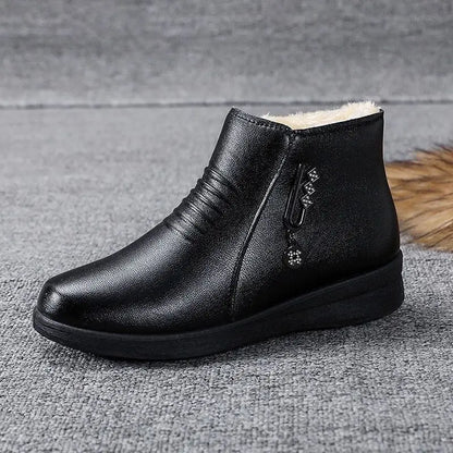 "Gia" Fur Lined Leather Boots