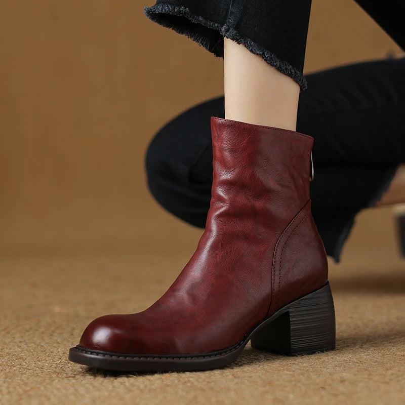 "Liliana" Leather Ankle Boots