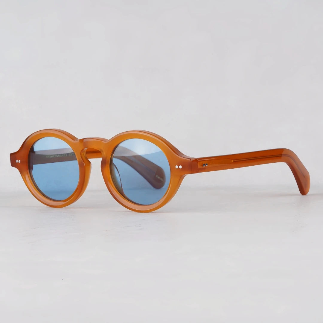 Luxury Fashion Trend Vintage Sunglasses FOYGEL Solid Thick Acetate UV400 Polarized Retro Round Frog's Eye Style Original Quality