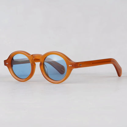 Luxury Fashion Trend Vintage Sunglasses FOYGEL Solid Thick Acetate UV400 Polarized Retro Round Frog's Eye Style Original Quality