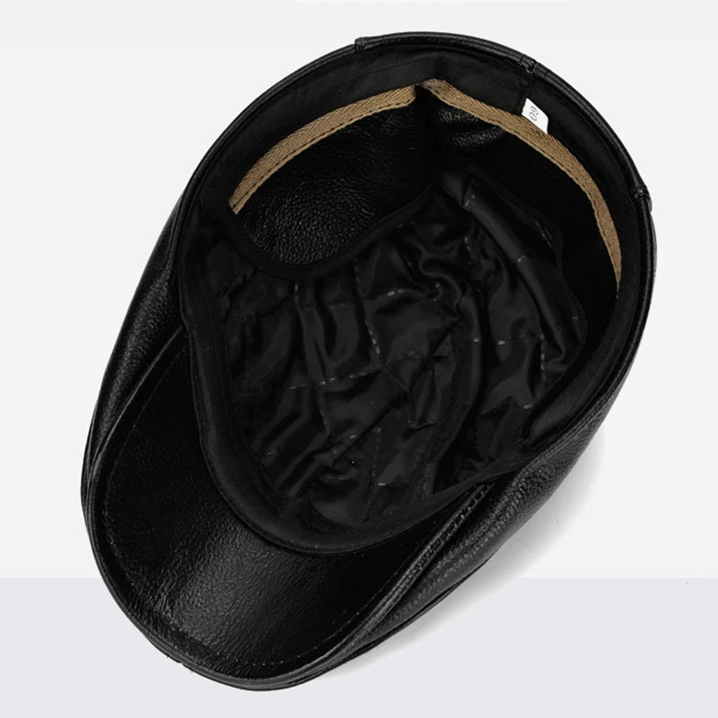 "Fredo" Leather Flat Cap