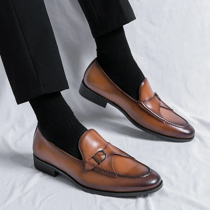 "Marco Bellini" Leather Buckle Loafers