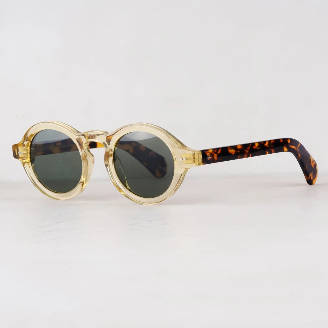 Luxury Fashion Trend Vintage Sunglasses FOYGEL Solid Thick Acetate UV400 Polarized Retro Round Frog's Eye Style Original Quality