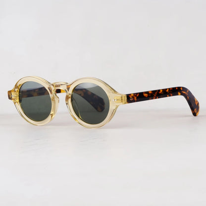 Luxury Fashion Trend Vintage Sunglasses FOYGEL Solid Thick Acetate UV400 Polarized Retro Round Frog's Eye Style Original Quality