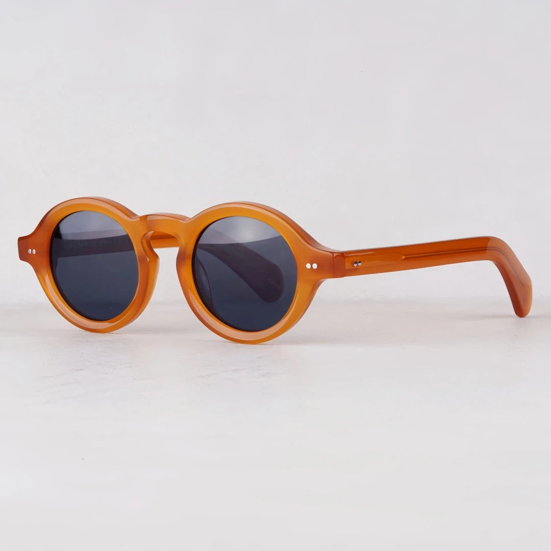 Luxury Fashion Trend Vintage Sunglasses FOYGEL Solid Thick Acetate UV400 Polarized Retro Round Frog's Eye Style Original Quality