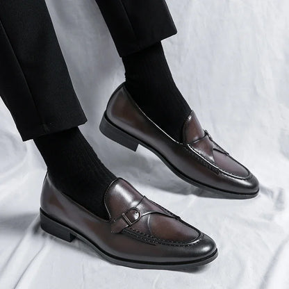 "Marco Bellini" Leather Buckle Loafers