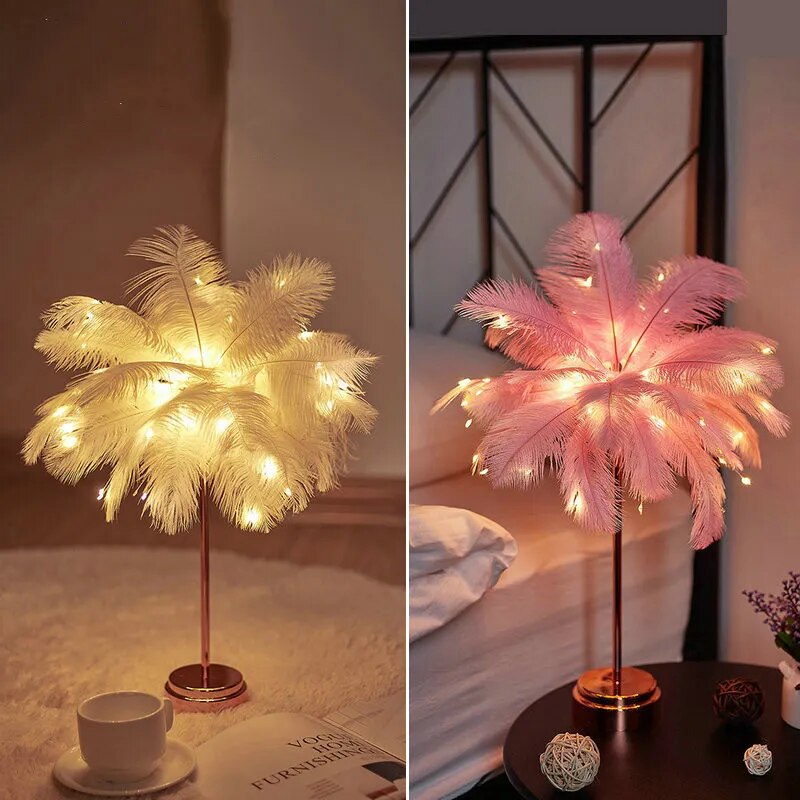 "Glowing Feathers" LED Table Lamp - by Cristian Moretti - Cristian Moretti