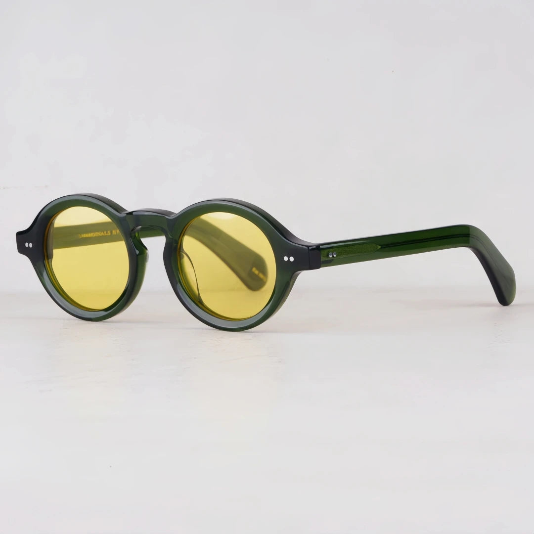 Luxury Fashion Trend Vintage Sunglasses FOYGEL Solid Thick Acetate UV400 Polarized Retro Round Frog's Eye Style Original Quality