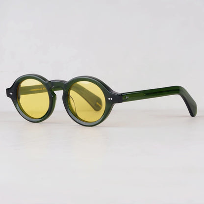 Luxury Fashion Trend Vintage Sunglasses FOYGEL Solid Thick Acetate UV400 Polarized Retro Round Frog's Eye Style Original Quality