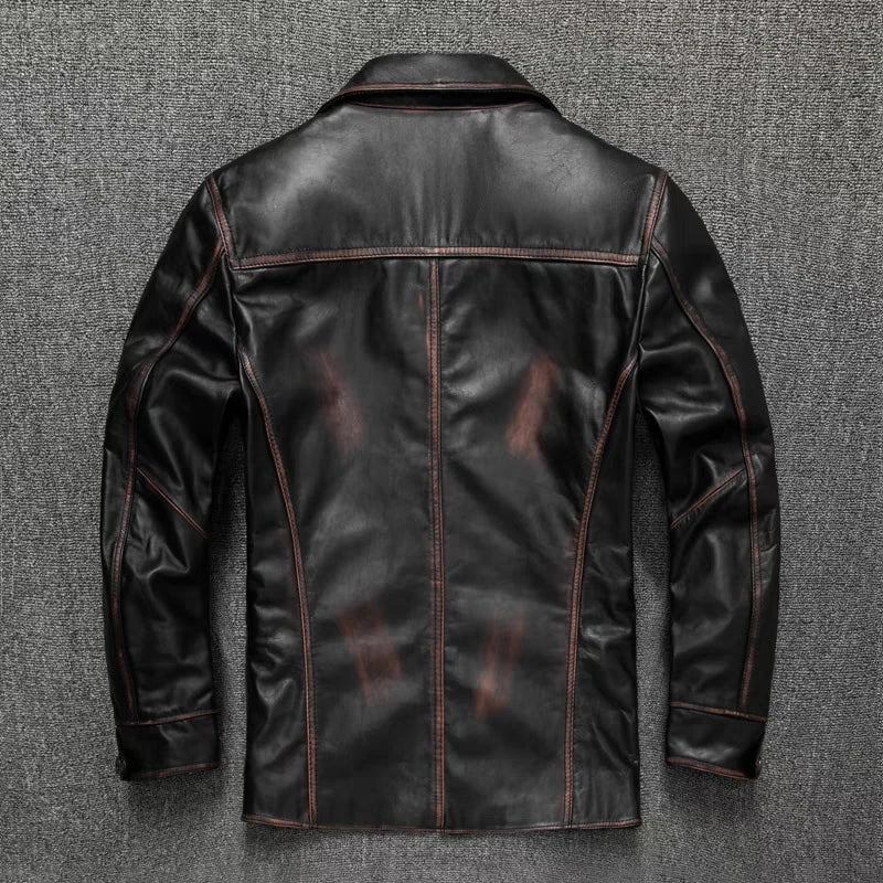 Premium Genuine Leather Coat by Cristian Moretti®