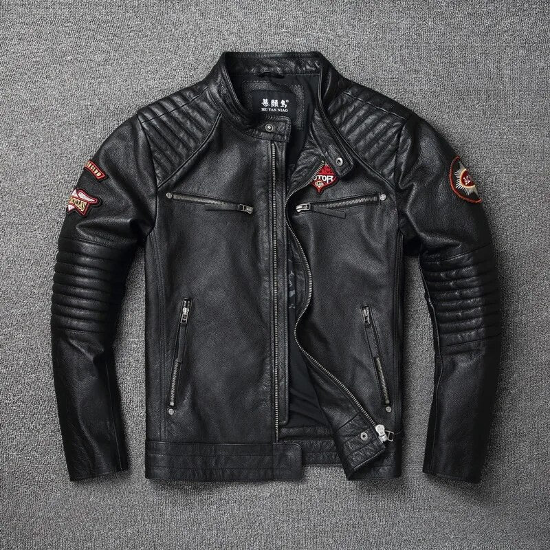 "Death Rider" - Genuine Cowhide Leather Motorcycle Jacket by Cristian Moretti® - Cristian Moretti