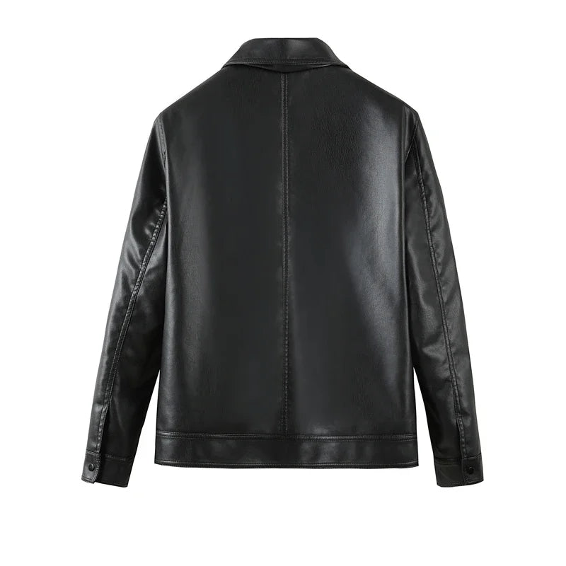 "Vittorio Rossi" Minimalist Leather Jacket