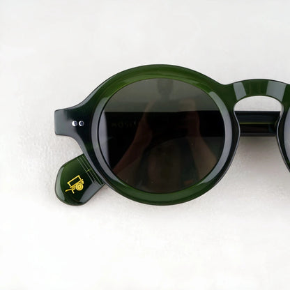 Luxury Fashion Trend Vintage Sunglasses FOYGEL Solid Thick Acetate UV400 Polarized Retro Round Frog's Eye Style Original Quality