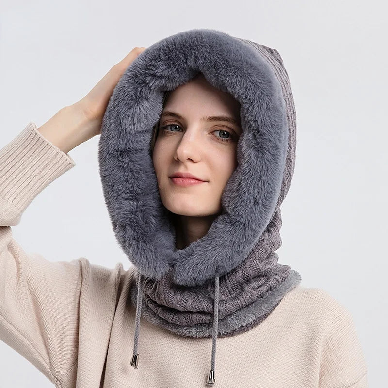 "Polar Embrace" Knitted Hood