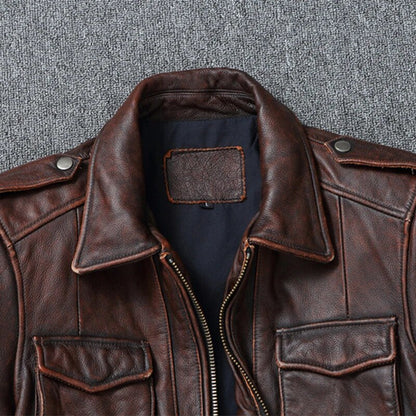 Genuine Cowhide Leather Jacket - by Cristian Moretti® - Cristian Moretti