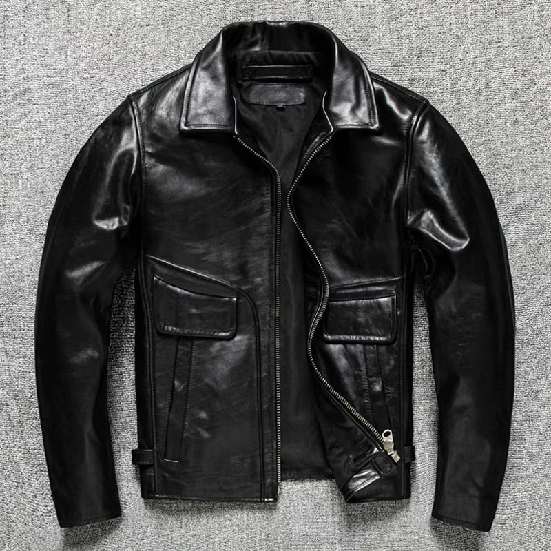 Premium Oil Waxed Genuine Leather Jacket by Cristian Moretti®