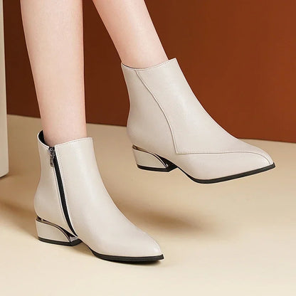 "Aria" Leather Ankle Boots