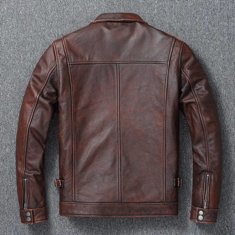 Genuine Cowhide Leather Jacket - by Cristian Moretti® - Cristian Moretti