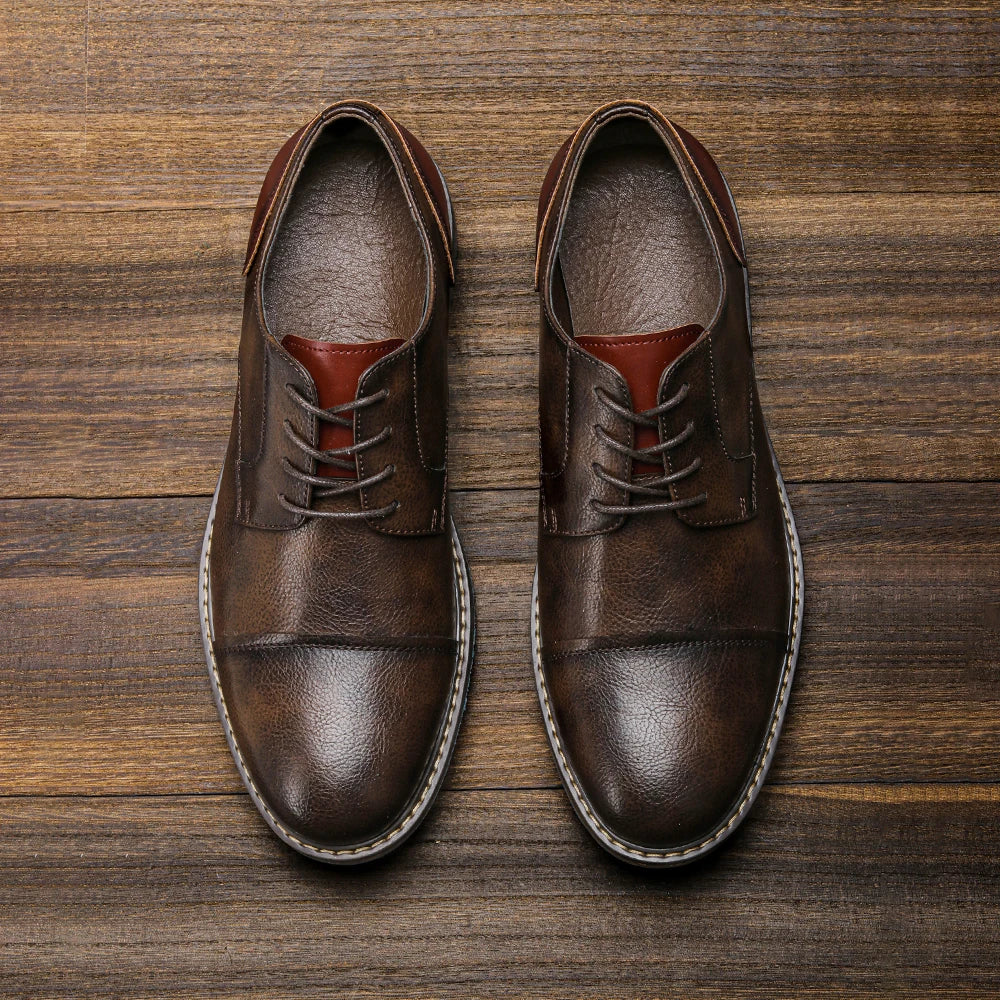 "Rustic Baron" Vegan Leather Oxford Shoes - Cristian Moretti
