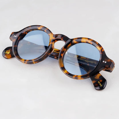 Luxury Fashion Trend Vintage Sunglasses FOYGEL Solid Thick Acetate UV400 Polarized Retro Round Frog's Eye Style Original Quality