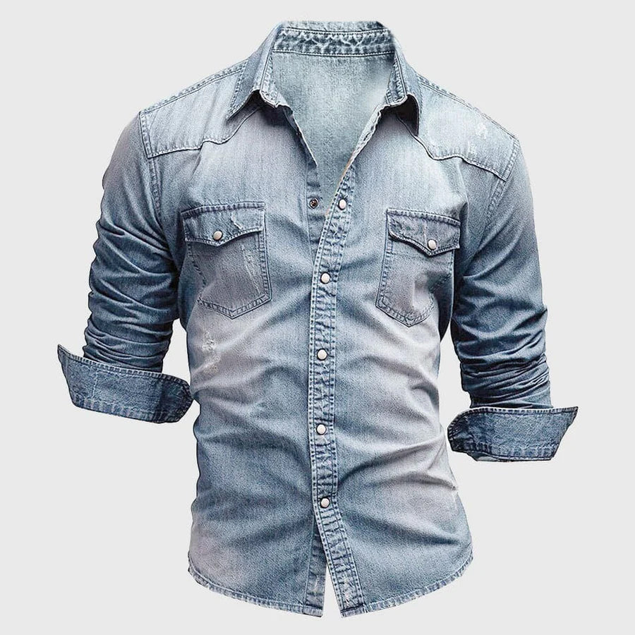 Blu Notturno – Slim Fit Denim Shirt - Cristian Moretti