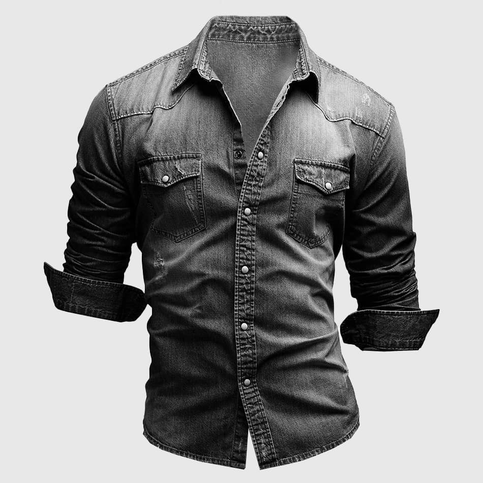 Blu Notturno – Slim Fit Denim Shirt