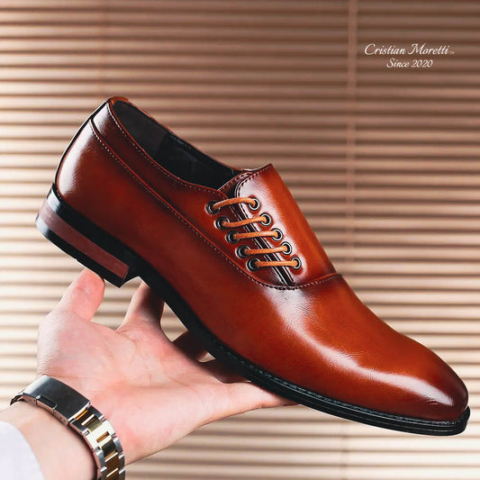 Roberto™ Side-Lace Leather Oxford Shoes by Cristian Moretti®