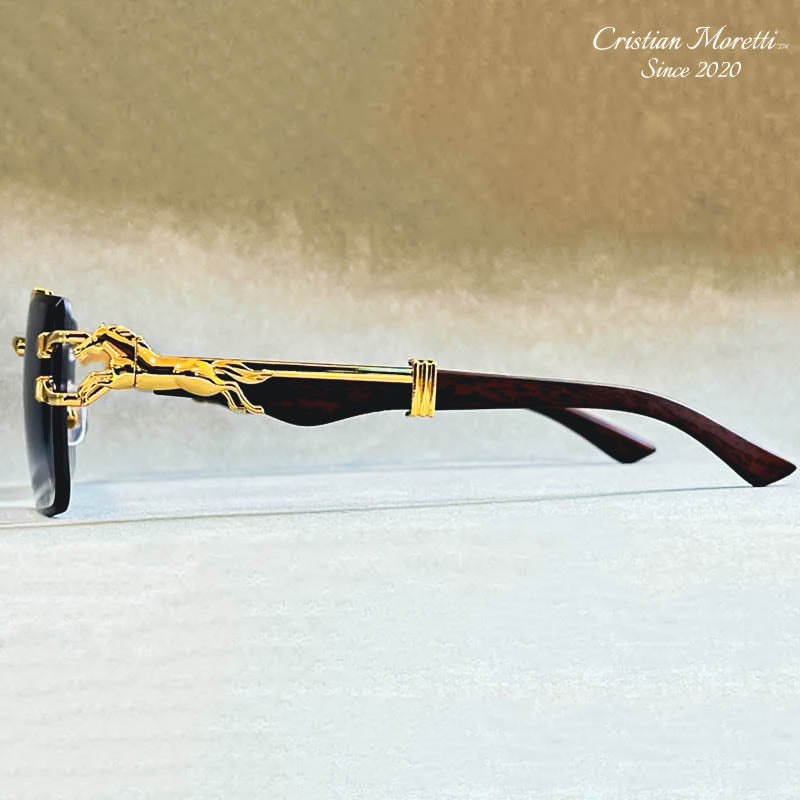 "Mustang" Rimless Wooden Sunglasses - by Cristian Moretti®