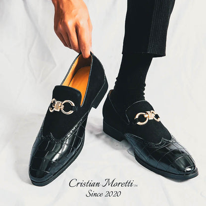 "Luigi" Premium Nubuck Leather Slip-on Shoes by Cristian Moretti®